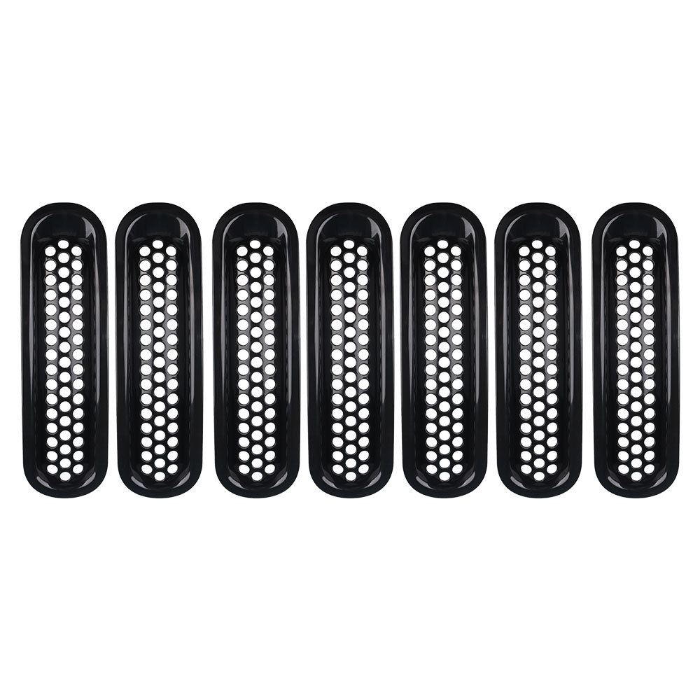 Suitable for JEEP JEEP Shepherd middle mesh grille 7-piece snap-on Middle mesh ring with card position car insect net