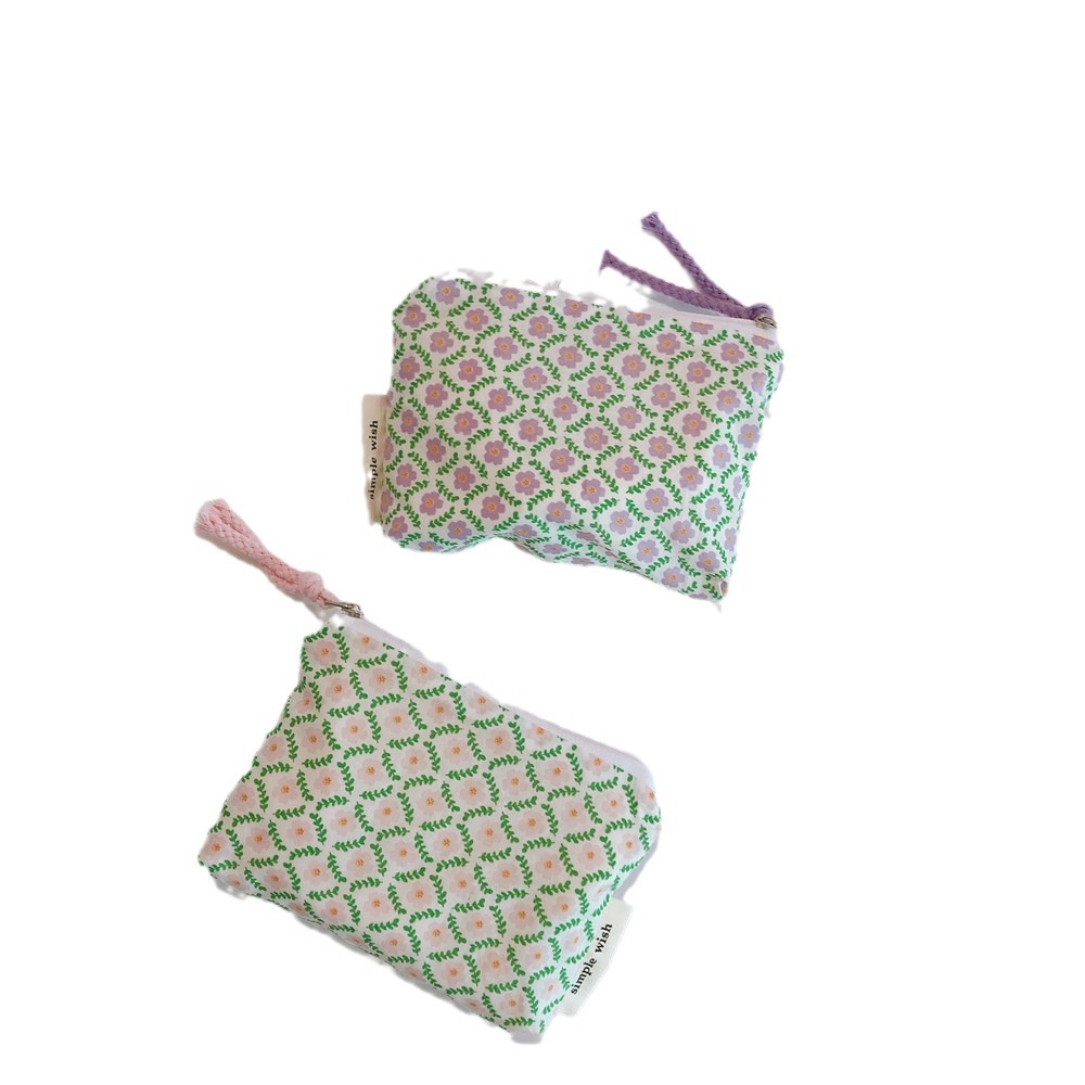 [Suxi cloth bag] fresh floral cotton coin purse at any time Mini Storage small cloth bag moon bag earphone bag