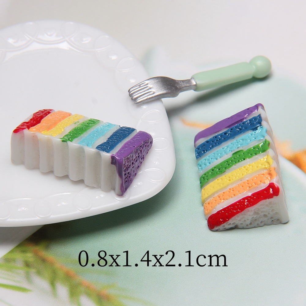 Resin Accessories Sandwich Cream Cake Triangle Rainbow Cake DIY Cream Phone Case Material