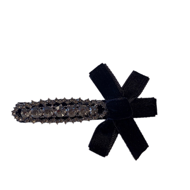 Pince à bec de canard en velours de haute qualité, pince à frange en strass Super Flash, petite épingle à cheveux, accessoires pour cheveux à clip latéral tout-assorti à la mode_voghion.com