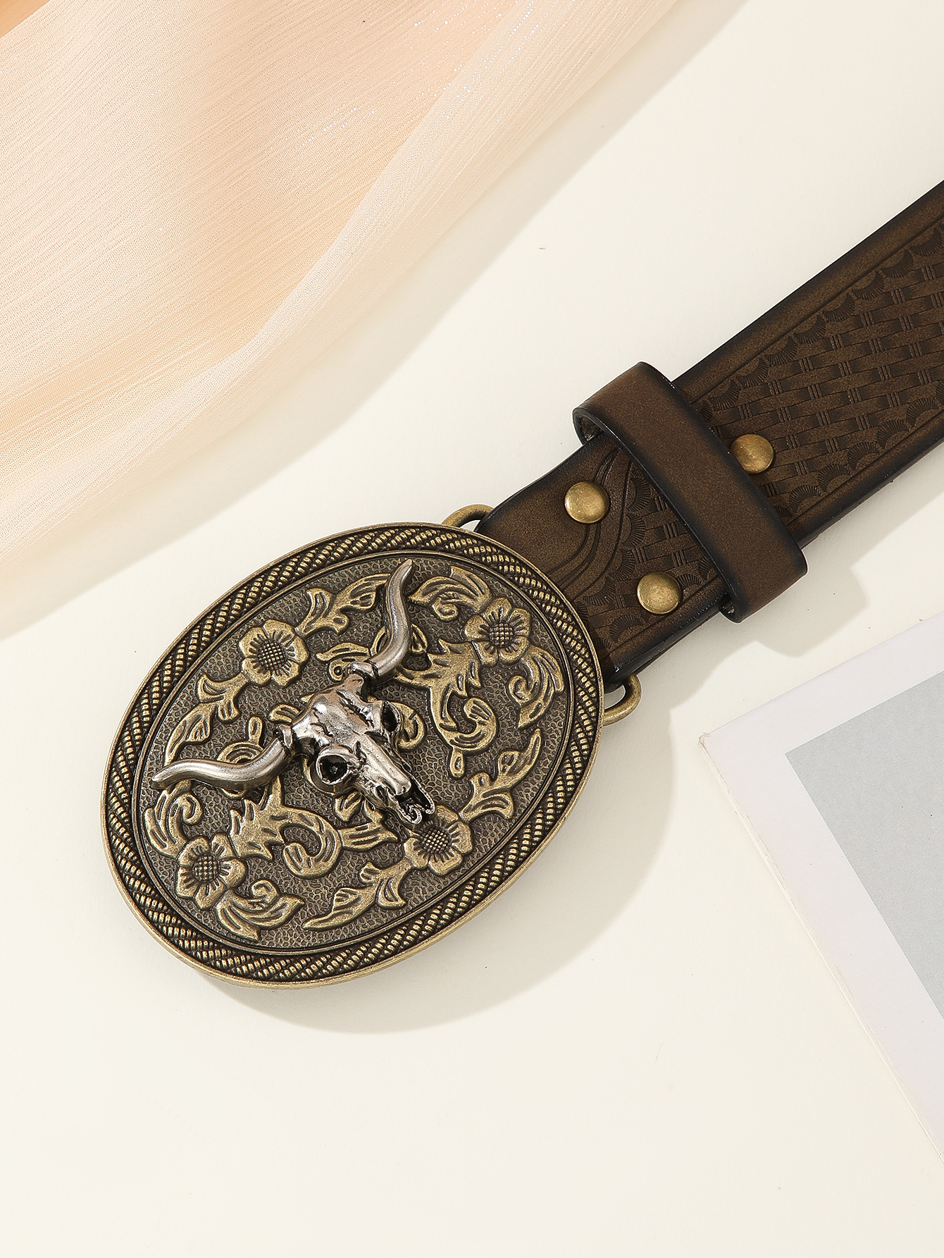 Belt Men's Western Denim casual pants with Denim versatile handsome trendy retro belt simple belt_voghion.com