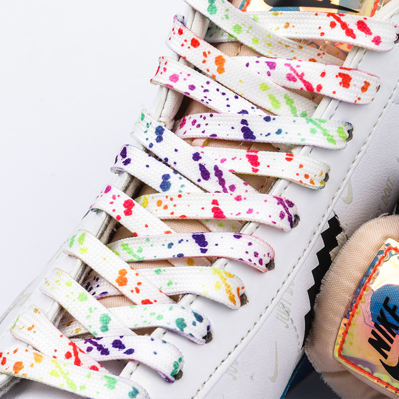 NKMY is suitable for AF1 Air Force No. 1 white and black shoelaces small Quan Zhilong CMFY printing printing AJ1 splash ink shoelaces