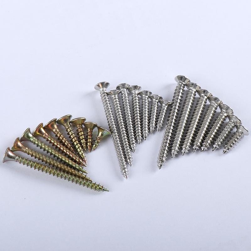 High strength self tapping screw color zinc fiberboard nail stainless steel screw M4M5 countersunk head wood screw wall panel dry wall nail