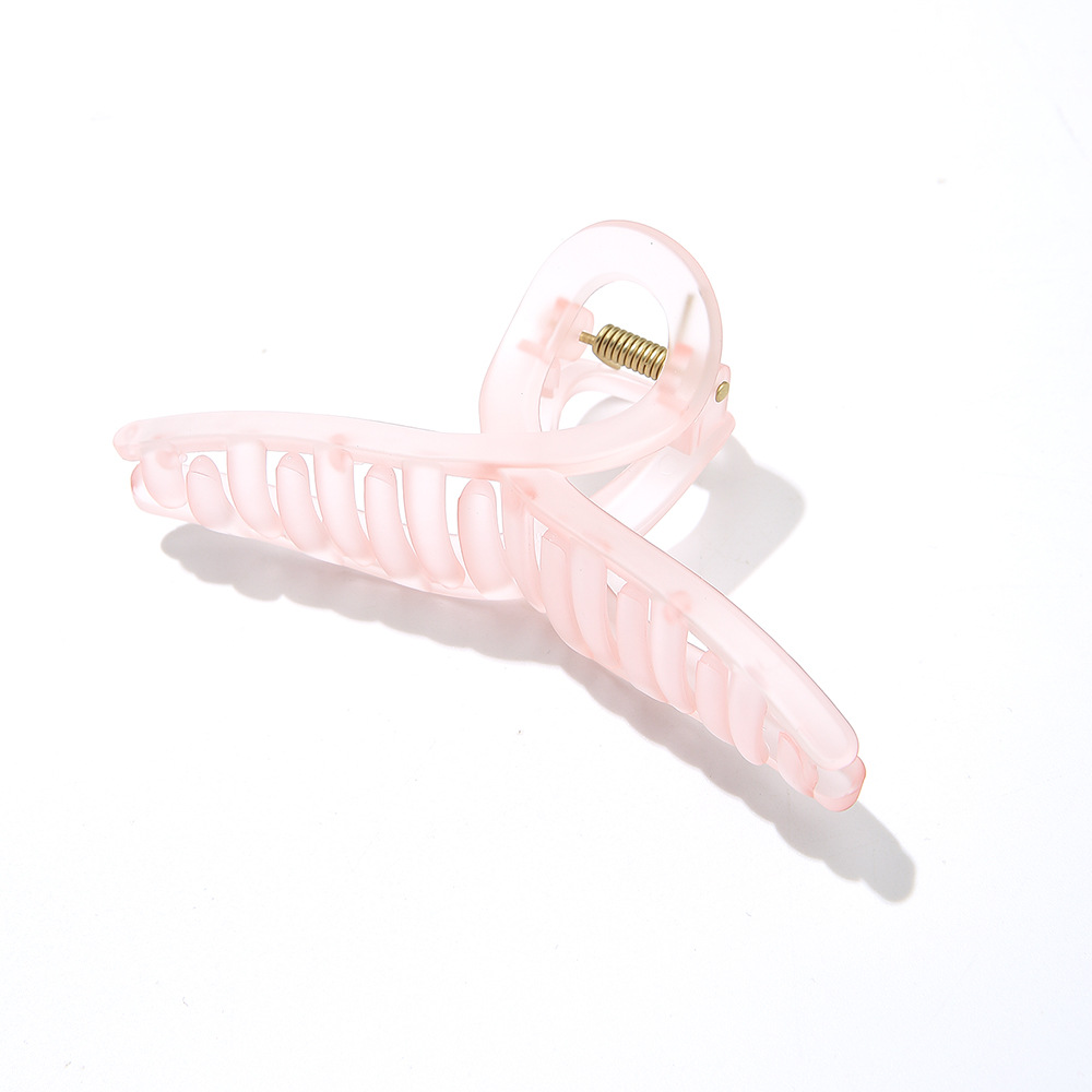 Unisex Frosted shark clip transparent hair grip female back head hairpin large square hair clip hair clip pan head hair clip headdress_voghion.com