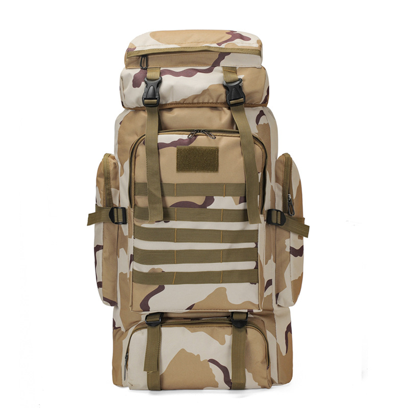 80L Oxford cloth outdoor backpack camouflage hiking tactical backpack mountaineering bag men's camping travel backpack