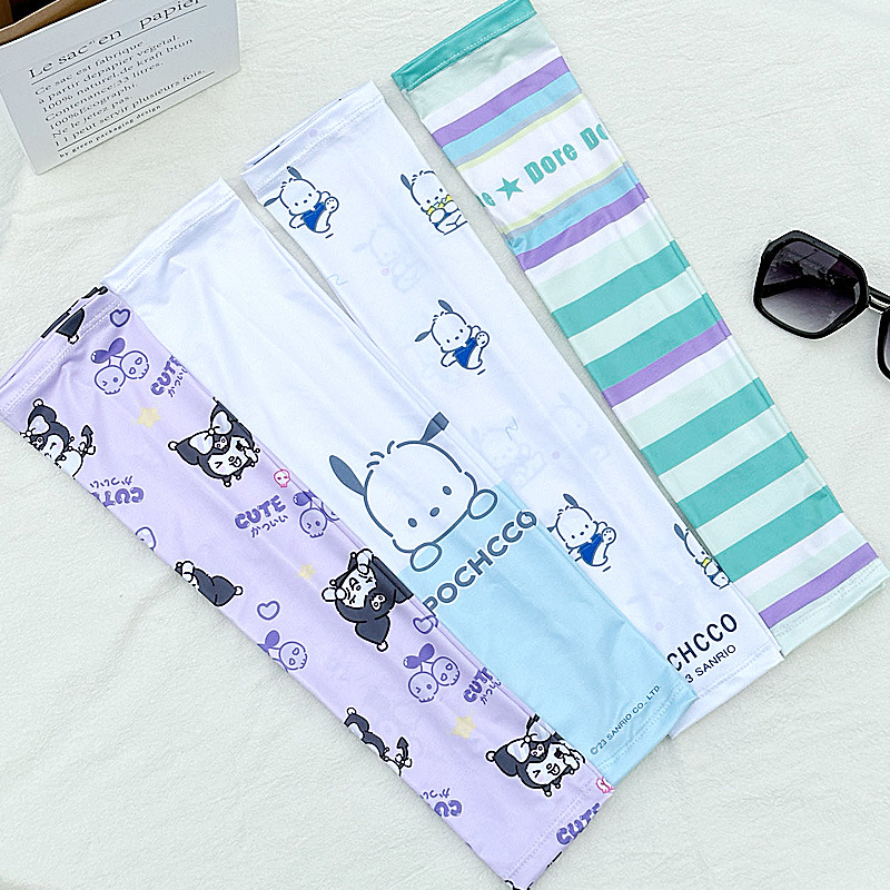 Summer sun protection Ice Silk oversleeve for female students Cute Korean style breathable arm protection ice sleeve outdoor cycling UV protection oversleeve