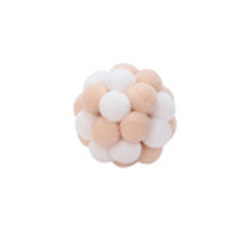Cat plush ball toy pet elastic Bell Ball self hi ball cat colorful wool ball Rainbow Ball