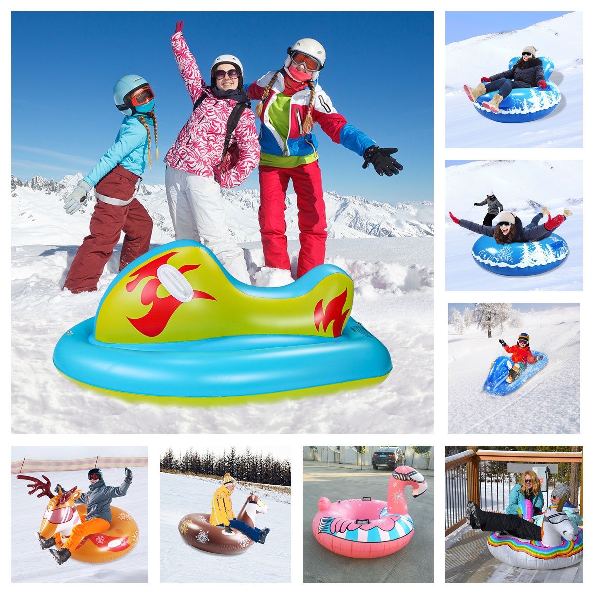 CPC inflatable ski ring winter ski boat thickened cold-resistant outdoor snowboard SNOW TUBE dual-purpose swimming ring - ShopShipShake