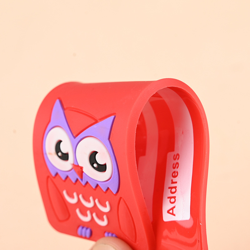 Creative one-piece South Korea fashion long luggage tag pvc cartoon soft rubber luggage tag in stock wholesale