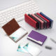 PU leather advertising lettering business card case business exhibition gift stainless steel logo metal business card holder