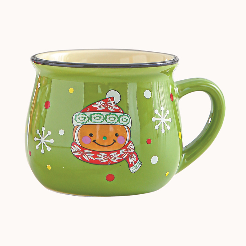 Ceramic Christmas Mousse Cup Cartoon Santa Claus Baking Shop Dessert Cup Coffee Breakfast Cup Children's Water Cup