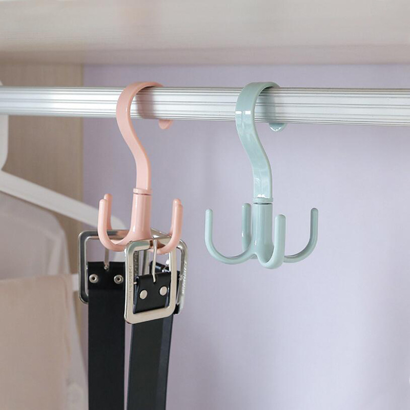 Multi-purpose Hook Rotatable Four-claw Slip Shoe Rack Tie Rack Silk Scarf Coat Rack Plastic Hanger Hanger Hook
