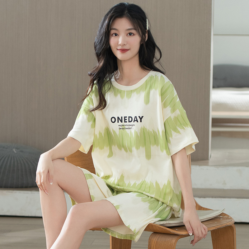 Summer pajamas cotton women Korean short sleeve shorts cotton suit women summer little ladies plus size home clothes wholesale