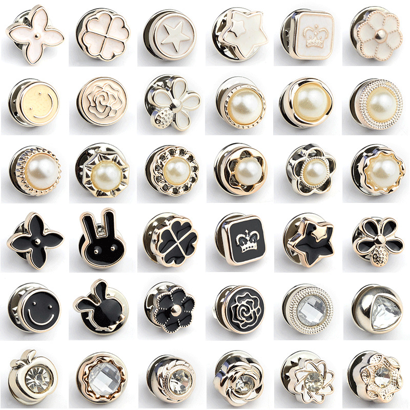 Anti-glare button hidden button detachable nail-Free button seam-free button pearl button shirt decorative brooch buckle wholesale
