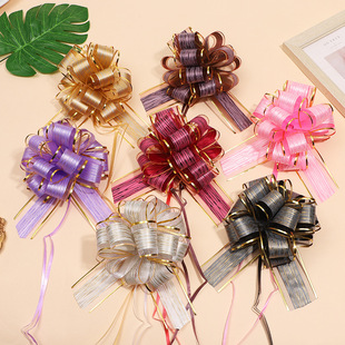 Cross-border 50# large tree pattern three-dimensional ball flower Christmas gift packaging bark flower ribbon manufacturers wholesale