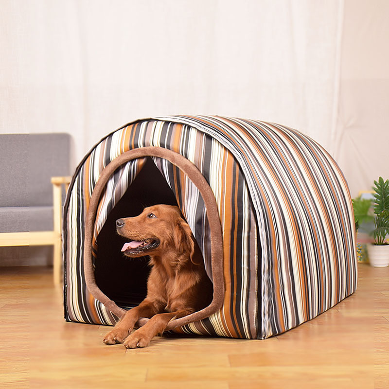 Removable and washable house-type pet nest golden retriever teddy bear large dog kennel small dog house winter warm nest