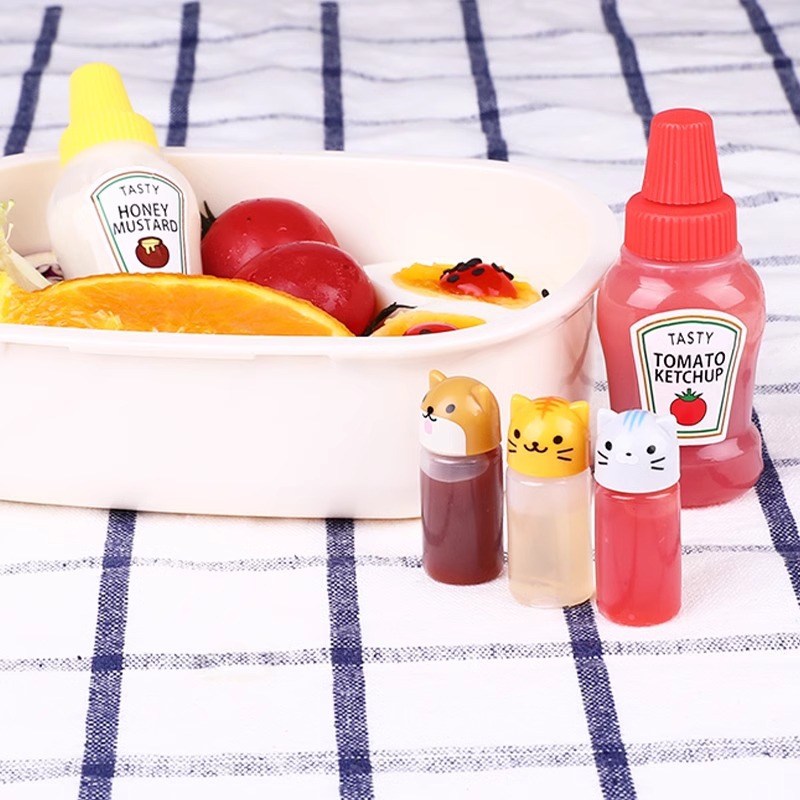 Cross-border mini portable sauce bottle Japanese salad sauce tomato sauce sub-bottle plastic seasoning squeeze sauce bottle