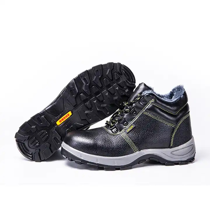 Winter Cotton Labor Protection Shoes High-top Anti-smash and Anti-puncture Work Safety Shoes Cowhide Solid-soled Fleece-lined Cold-proof Anti-smash Shoes