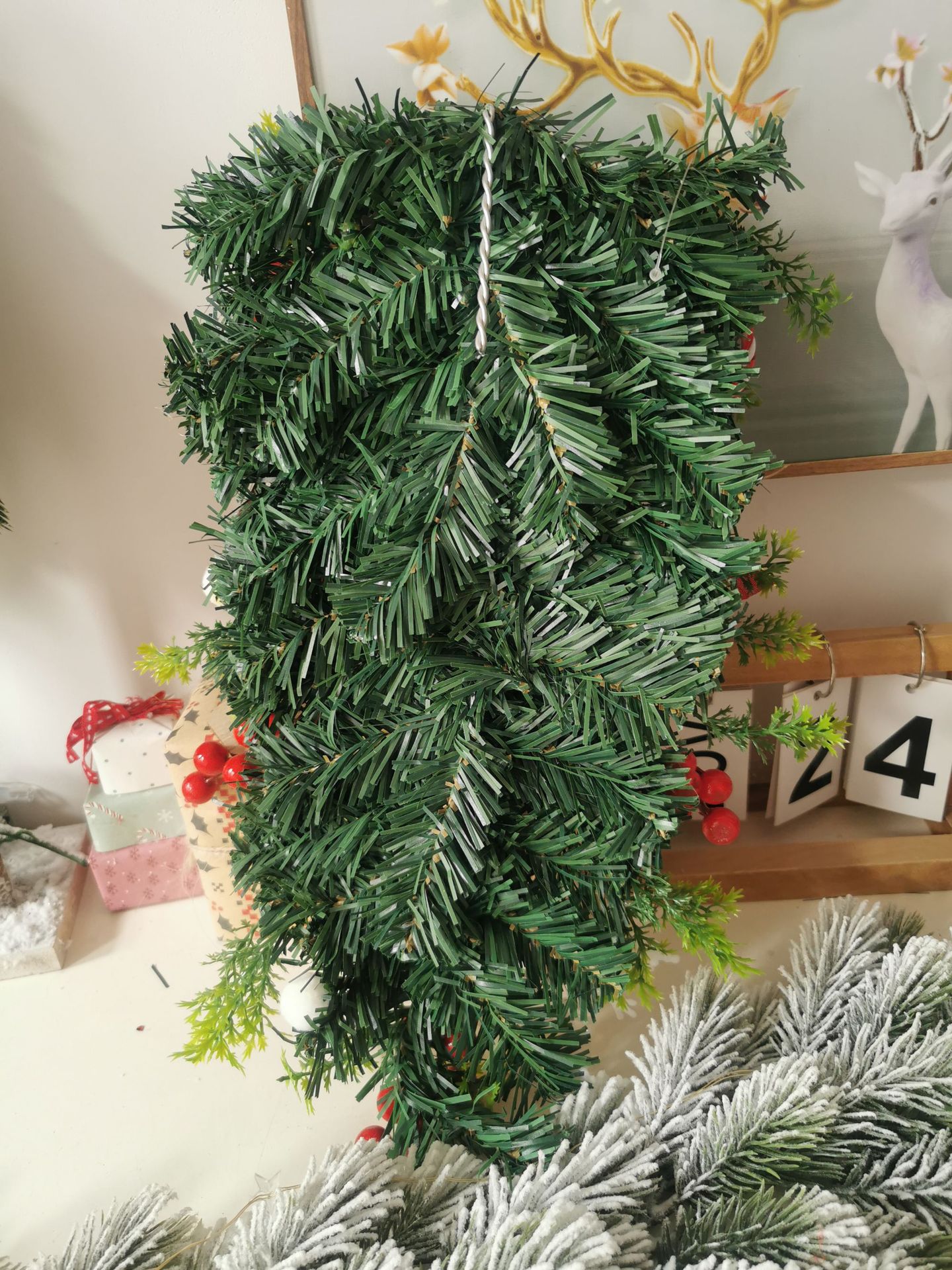 Christmas Inverted Tree Christmas Door Hanging Christmas Candy Inverted Tree Wall Decoration_voghion.com