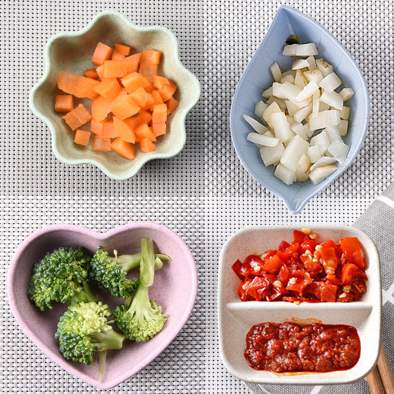 Home wheat straw leaves small plate kitchen multi-use seasoning plate seasoning sauce vinegar plate tableware wholesale