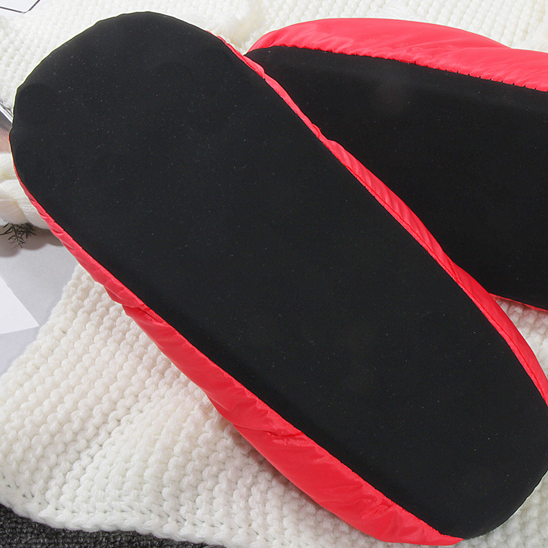 Down Cotton Shoes Women's Autumn and Winter Quiet Soft Bottom Home and Household Couple's Wooden Floor Silent Warm Slippers for Men