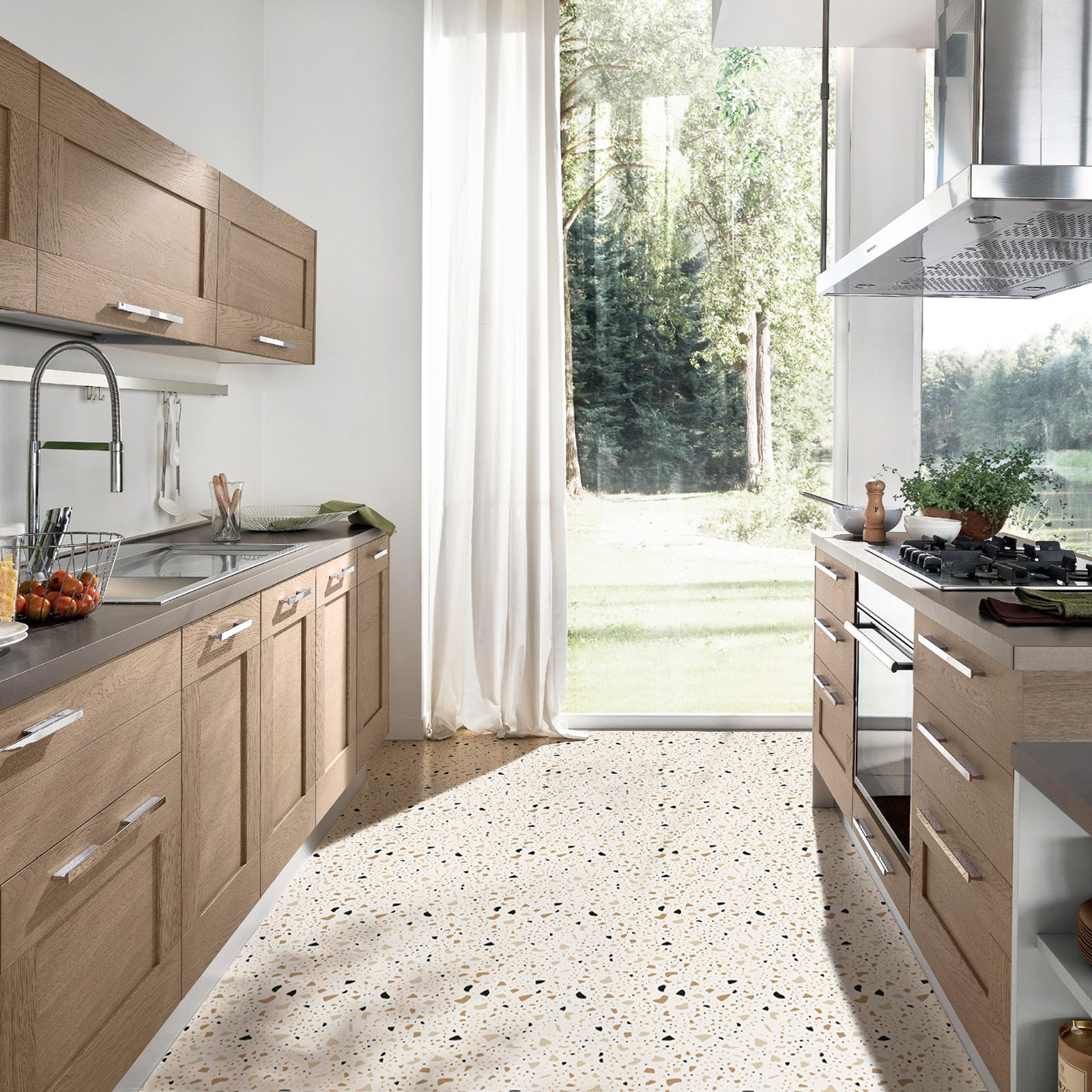 Terrazzo pvc waterproof non-slip floor stickers bathroom kitchen entrance dirt-resistant manufacturers wholesale stickers