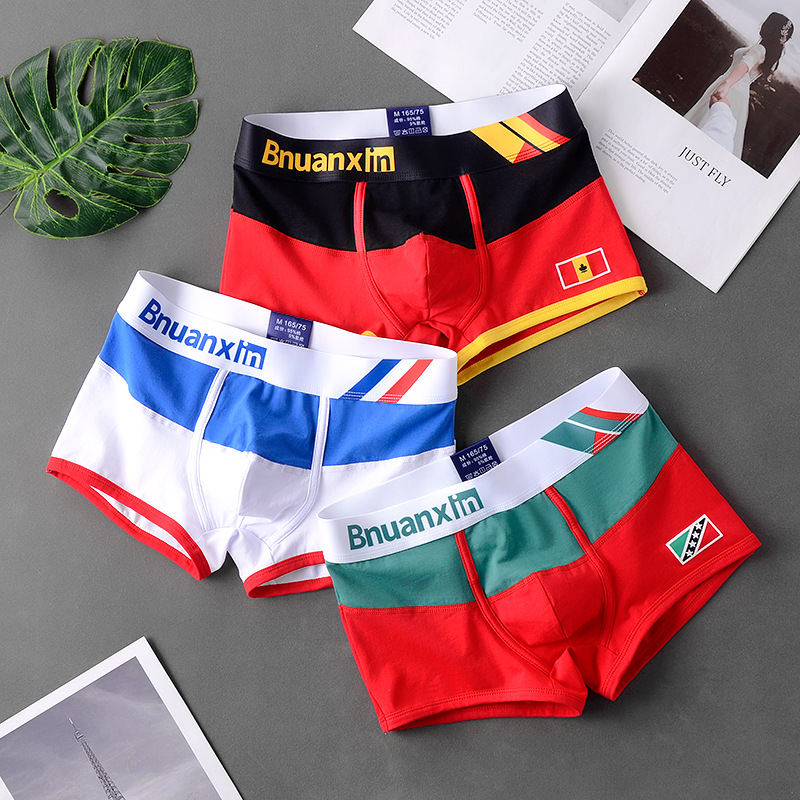Trendy Men's Underwear Men's Summer Boxers Personalized Youth Cotton Boxers Breathable Shorts Head Thin Shorts