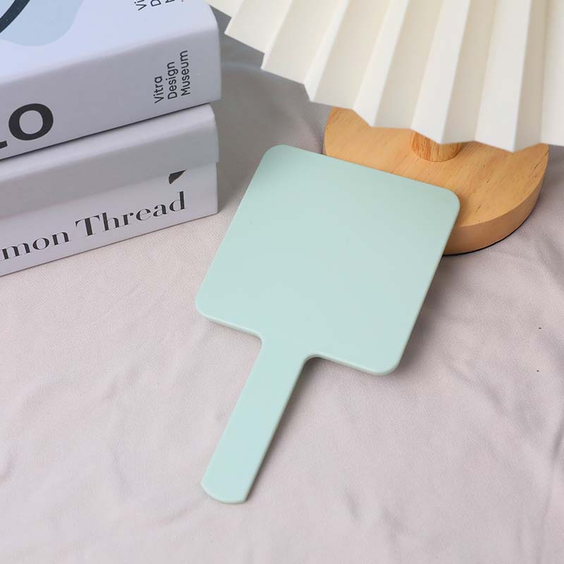 Square Handheld Mirror Handle Makeup Mirror Advertising Small Mirror Portable Beauty Mirror Printable LOGO Cream Glue Mirror New