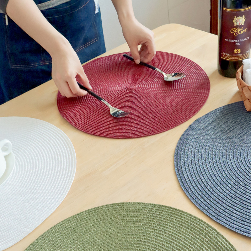 Cross-border supply pp placemats in stock for sale plain heat insulation mats