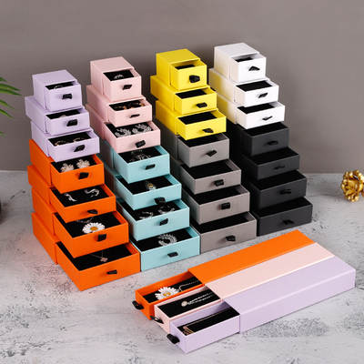 Wholesale Drawer Jewelry Packaging Box Earrings Jewelry Box Ring Earrings Jewelry Carton Necklace Bracelet Storage Box