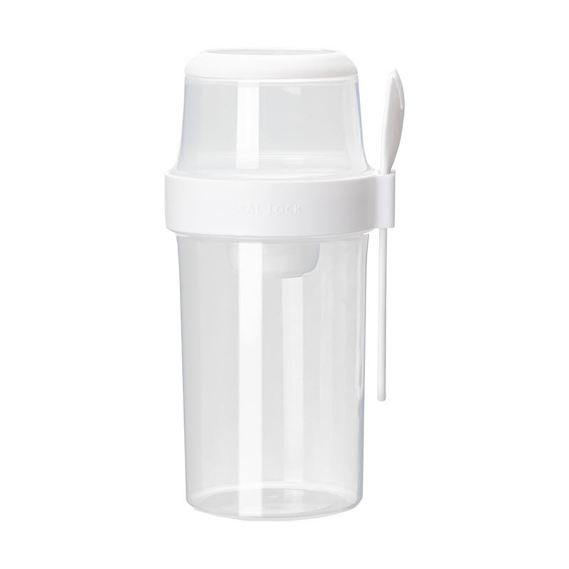 Cross-border labeling portable light food double-layer plastic salad cup breakfast salad cup with fork sealed office workers