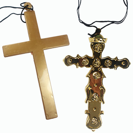 Halloween Masquerade props cosplay priest nun priest preacher prayer thick golden cross