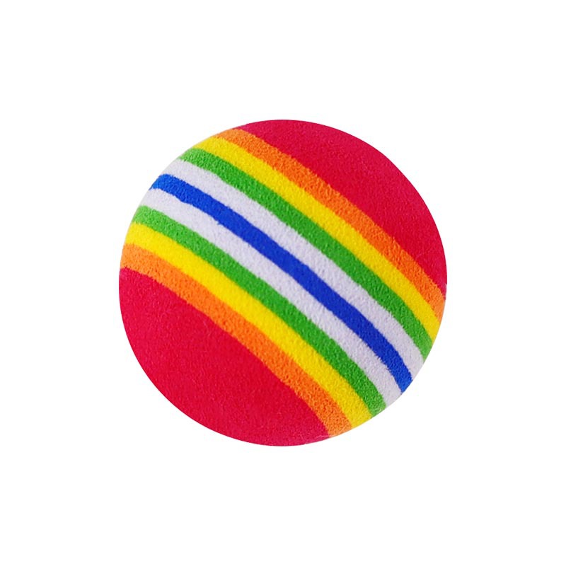 Cat toy ball 3.5cm colorful rainbow ball cat toy puppy toy elastic foam ball factory direct sales