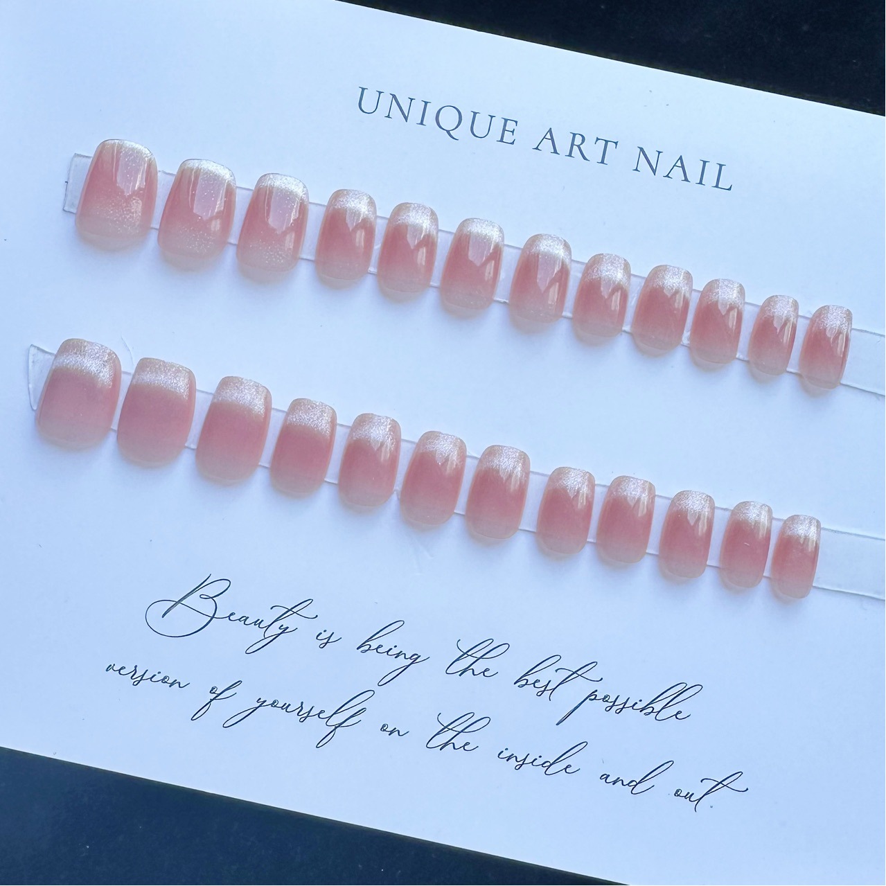 Wear manicure blush smile wear manicure-short blush white for detachable finished manicure