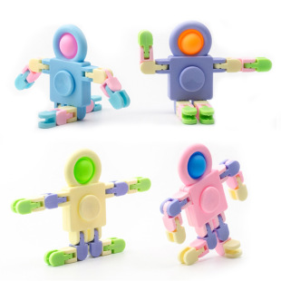 Cross-border Astronaut Gyro Chain Kidsren's Mecha Mechanical Deformation Rotating Decompression Versatile Fingertip Robot Toy