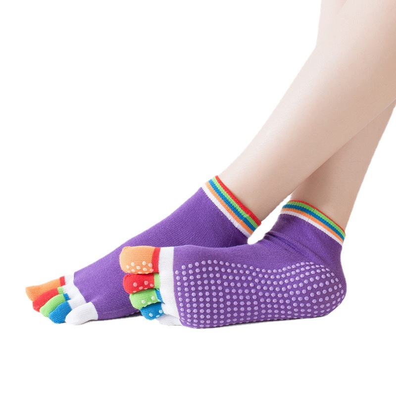 Cross-border spot color toe dispensing yoga socks non-slip five-finger socks dance socks tube open-toe full-finger yoga socks generation hair