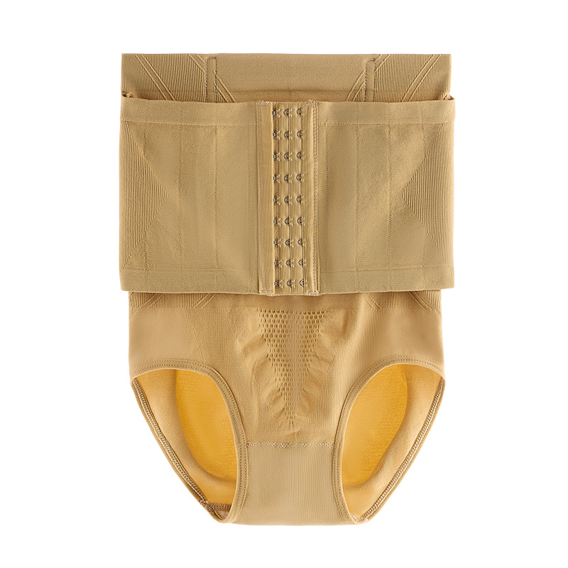 Nine-row Buckle High Waist Abdominal Panties Women's Thin Postpartum Stomach Shaping Breathable Waist Hip Lifting Body Shaping Pants Cross-Border