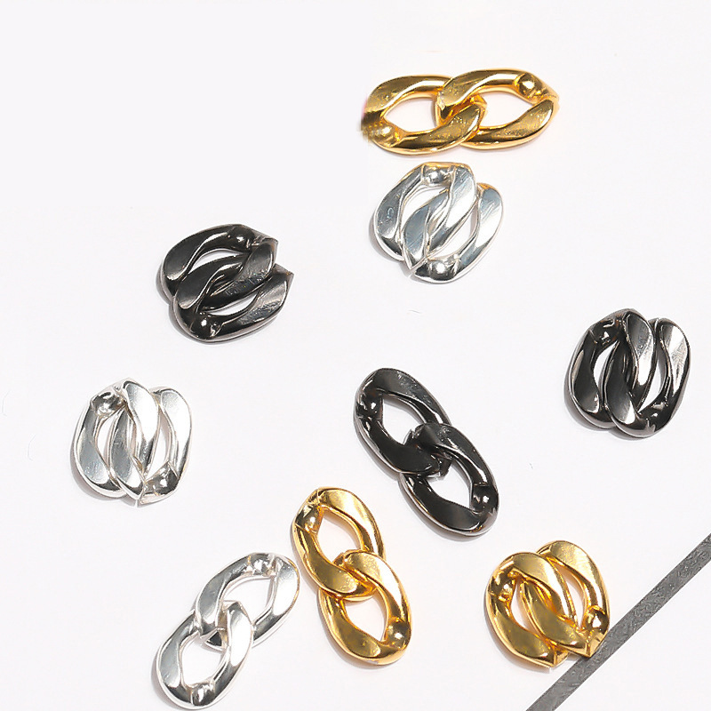 Nail art chain two three metal chain gold and silver black rose gold chain nail punk vintage chain jewelry