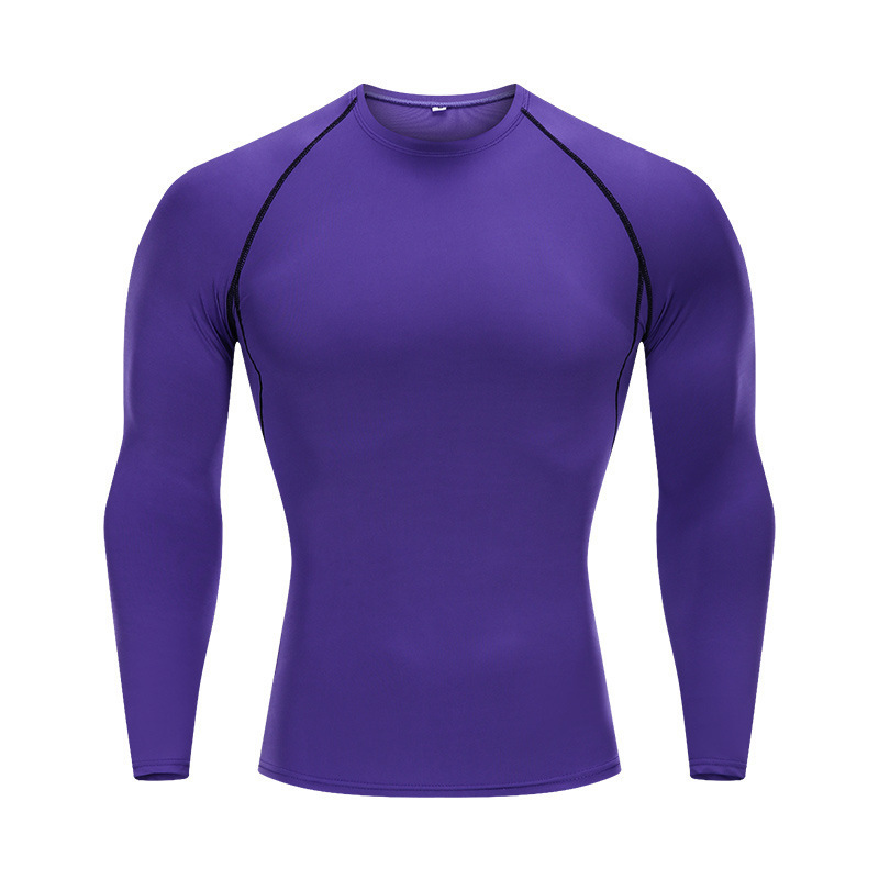 レオタードの長袖の男性の丸首の運動の底の服のtシャツの通気性の速乾の服のスポーツはランニングのフィットネスの服を訓練します。|undefined