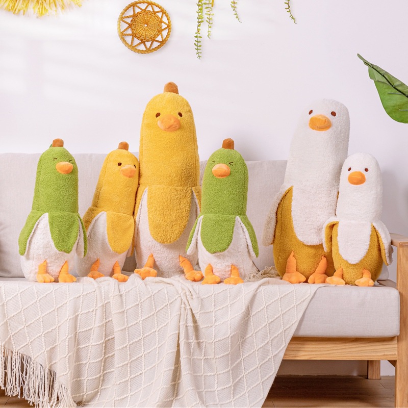 Cross-border creative funny make friends duck banana duck doll duck duck doll pillow plush toy can be vacuumed