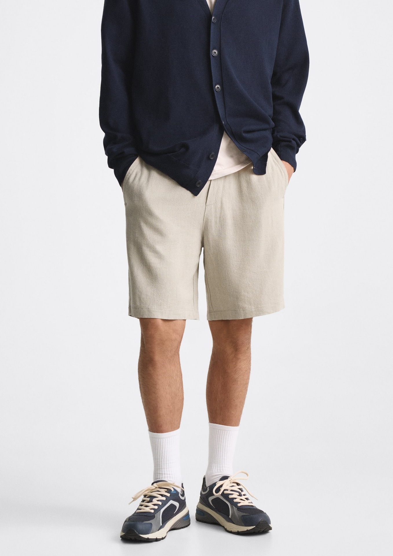 thumbnail for Summer New Men\&#039;s Viscose Linen Blended Casual Shorts 4432/420