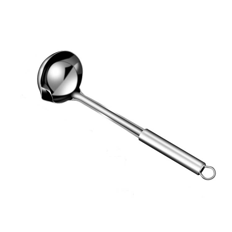 Stainless steel oil spoon household filter spoon round tube handle confinement oil soup separator printable logo