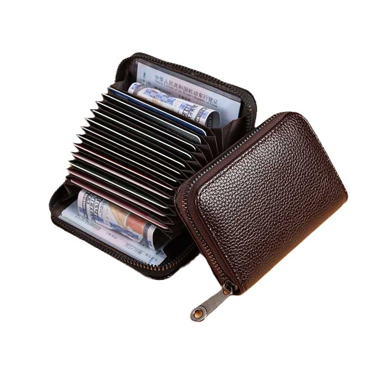 Card Holder Men's anti-theft brush high-end card holder large capacity anti-degaussing ID card holder ultra-thin card holder small female card holder