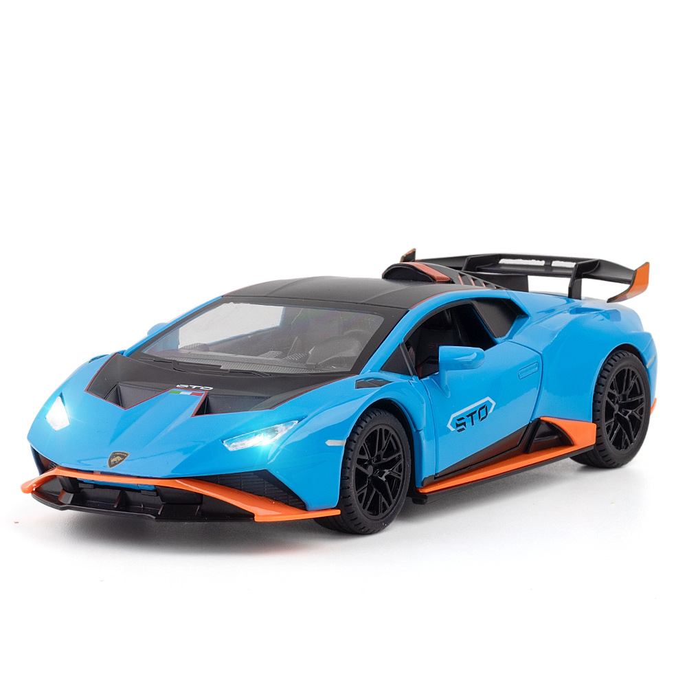 (foam box packaging) Jinli Fang 1:24 Lamborghini STO alloy sports car model display toy live streaming toy
