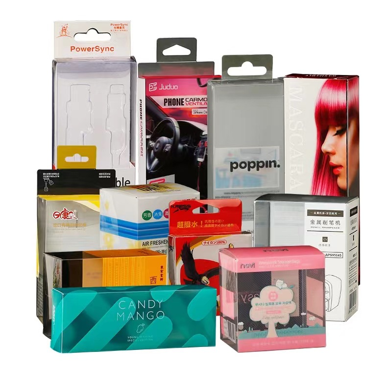 in stock wholesale transparent PVC packaging box PET plastic box square plastic box PP frosted hook storage box color box
