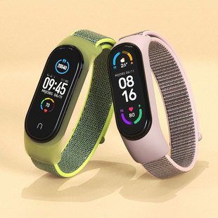 For Mi Band 7/6/5 Strap Nylon Loop Elastic Replacement Band Color Wristband Lightweight Breathable Multicolor