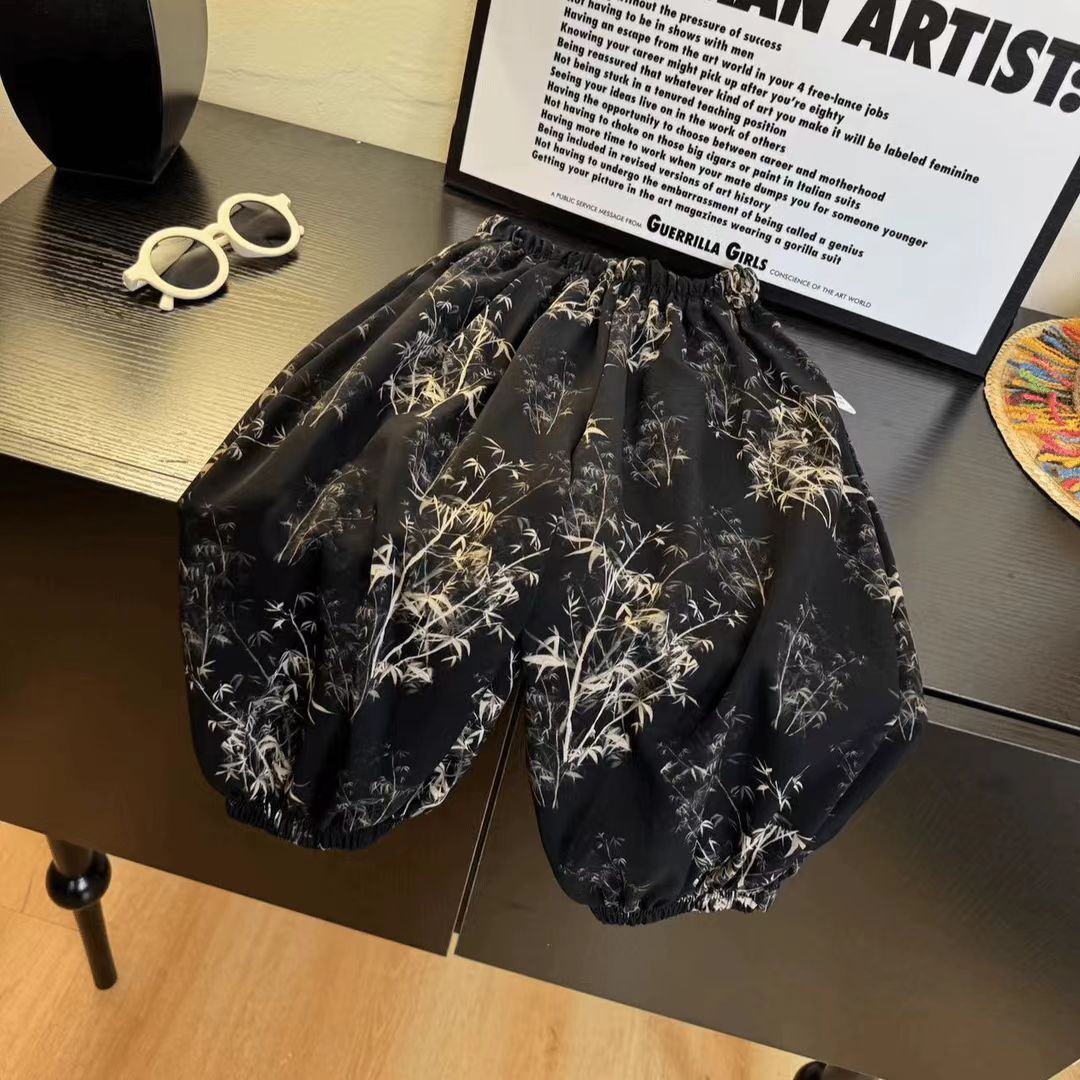 Children's Anti-mosquito Pants Summer Girls' Korean Style Lantern Pants Boys' Loose Middle and Large Children's Casual Thin Cropped Pants