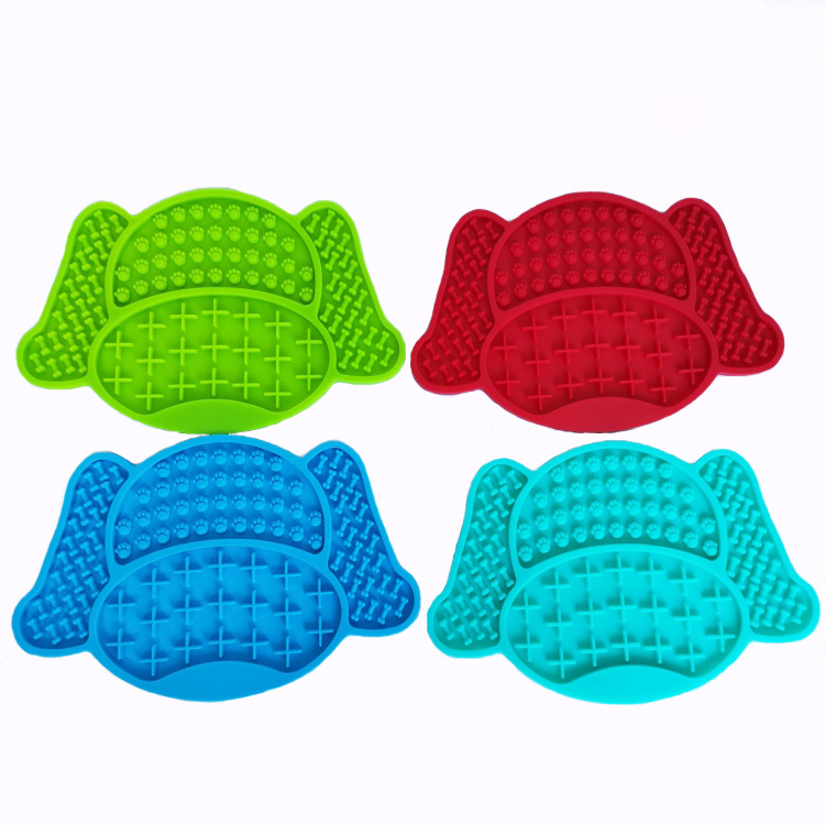 Silicone dog head pet licking pad silicone Slow Food pad dog bath distraction licking pad silicone slow food plate anti-choke anti-overflow