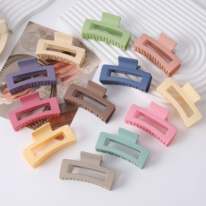 Cross-border matte hair grab candy color back head simple large grab clip bath shark clip hair accessories wholesale