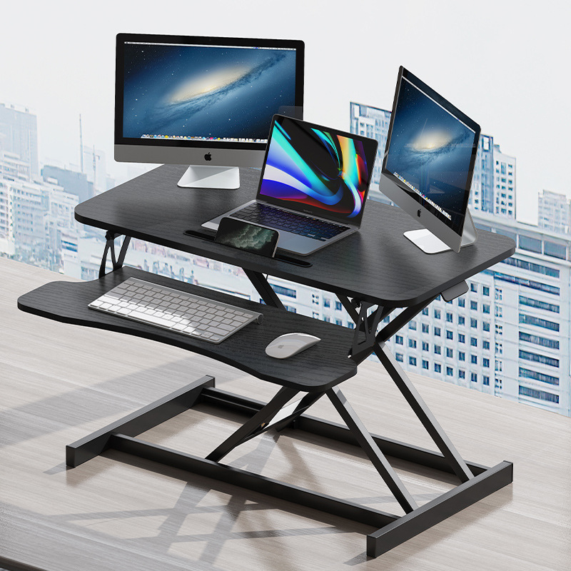 Standing laptop desktop folding computer desk desk height-increasing stand lifting desk mobile standing Workbench